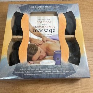 Hot Stone & Aroma Therapy Massage Kit River Stones & Book Relaxation Health